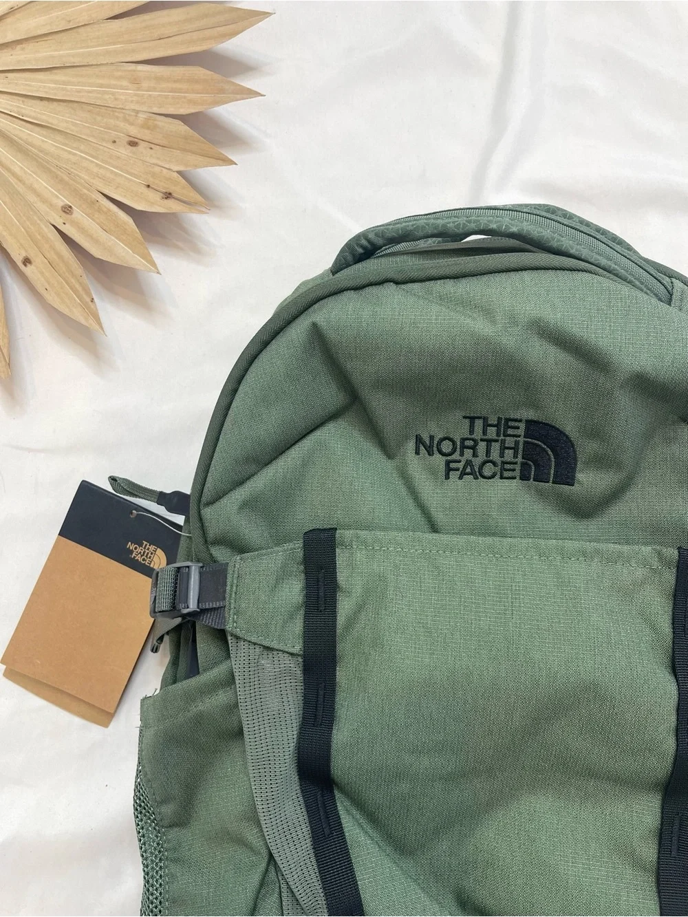 The North Face Pivoter Thyme Light Heather Olive Green Backpack School Work Bag